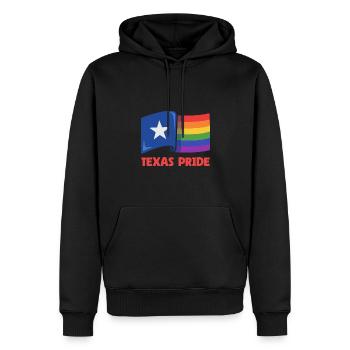 Texas Flagge Regenbogen Design für LGBT+ Texaner - Männer Premium Bio Hoodie - Schwarz - Vorne - Nico (187cm)
