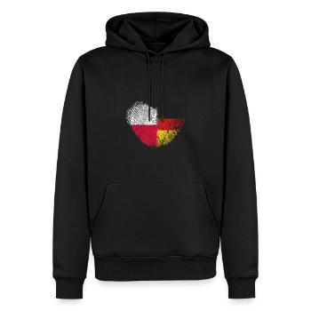 Polen Fingerabdruck für stolze Deutsch-Polen - Männer Premium Bio Hoodie - Schwarz - Vorne - Nico (187cm)