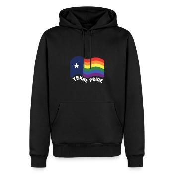 Regenbogen-Texas-Flagge Design für stolze LGBT+ - Männer Premium Bio Hoodie - Schwarz - Vorne - Nico (187cm)