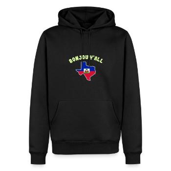 Haitianisch-texanisches Design für Einwanderer - Männer Premium Bio Hoodie - Schwarz - Vorne - Nico (187cm)