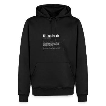 Elisabeth Definition Design für stolze Elisabeths - Männer Premium Bio Hoodie - Schwarz - Vorne - Nico (187cm)