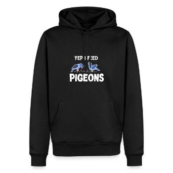 Taubenfütterung Design für Taubenliebhaber - Männer Premium Bio Hoodie - Schwarz - Vorne - Nico (187cm)
