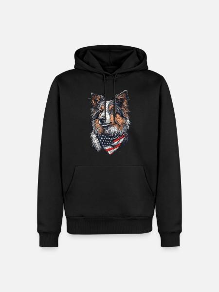 Shetland Sheepdog - Männer Premium Bio Hoodie - Schwarz