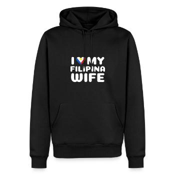 Filipina Wife Filipino Design für stolze Pinoys - Männer Premium Bio Hoodie - Schwarz - Vorne - Nico (187cm)