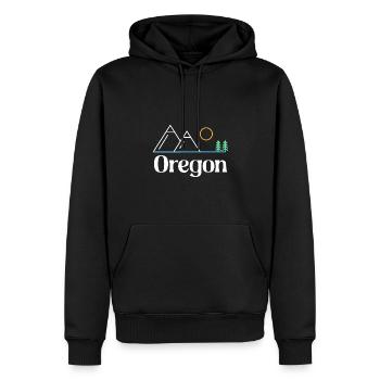Natur Oregon Design für stolze Oregonier - Männer Premium Bio Hoodie - Schwarz - Vorne - Nico (187cm)