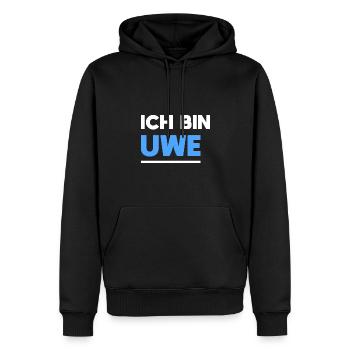 Uwe Name Spruch für stolze Uwes - Männer Premium Bio Hoodie - Schwarz - Vorne - Nico (187cm)
