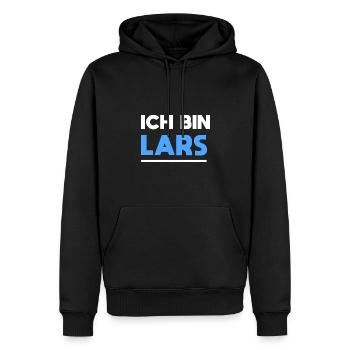 Lars Name Spruch für stolze Lars - Männer Premium Bio Hoodie - Schwarz - Vorne - Nico (187cm)