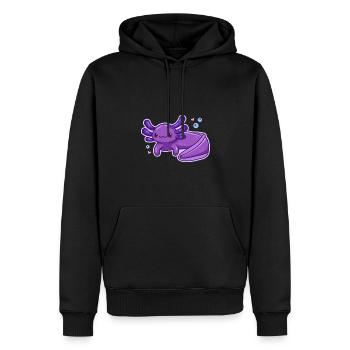 Lavendel Axolotl Design für Axolotl-Liebhaber - Männer Premium Bio Hoodie - Schwarz - Vorne - Nico (187cm)