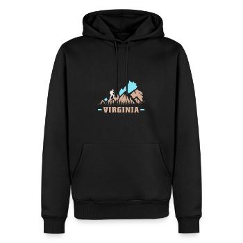 Wandern in Virginia Design für stolze Virginier - Männer Premium Bio Hoodie - Schwarz - Vorne - Nico (187cm)