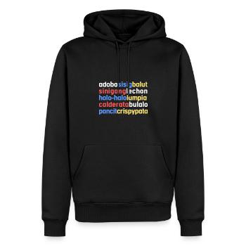 Adobo Lechon Filipino Design für stolze Pinoys - Männer Premium Bio Hoodie - Schwarz - Vorne - Nico (187cm)