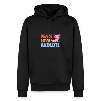 Peace Love Axolotl Design für Axolotl-Liebhaber - Männer Premium Bio Hoodie - Schwarz - Vorne - Nico (187cm)