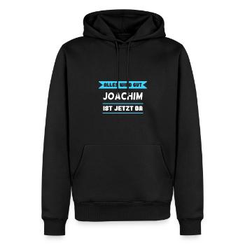 Joachim Name Design für stolze Joachims - Männer Premium Bio Hoodie - Schwarz - Vorne - Nico (187cm)