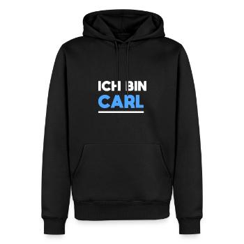 Carl Name Spruch für stolze Carls - Männer Premium Bio Hoodie - Schwarz - Vorne - Nico (187cm)