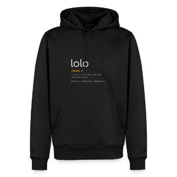Lolo Grandpa Design für stolze Pinoys - Männer Premium Bio Hoodie - Schwarz - Vorne - Nico (187cm)