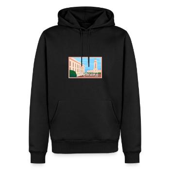Nebraska Fil-Am Design für stolze Pinoys - Männer Premium Bio Hoodie - Schwarz - Vorne - Nico (187cm)
