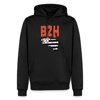 bzh - Sweat à capuche Premium bio Homme - noir - Devant - Nico (187cm)
