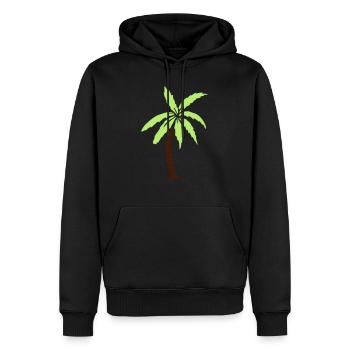 Palme - Sommer - Strand - Männer Premium Bio Hoodie - Schwarz - Vorne - Nico (187cm)