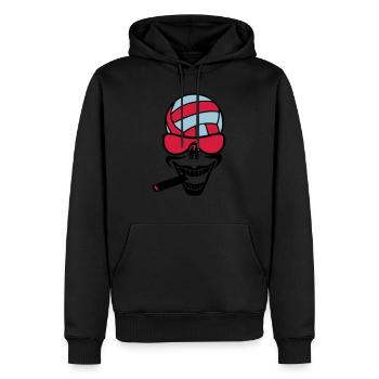volleyball waterpolo sourire cigare - Sweat à capuche Premium bio Homme - noir - Devant - Nico (187cm)