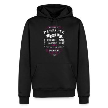 Tech-de-lab Parfaite - Sweat à capuche Premium bio Homme - noir - Devant - Nico (187cm)