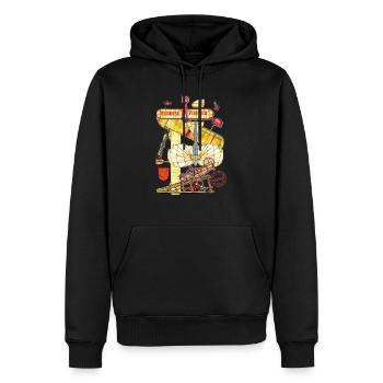 WEDDING FLIEGER - Männer Premium Bio Hoodie - Schwarz - Vorne - Nico (187cm)