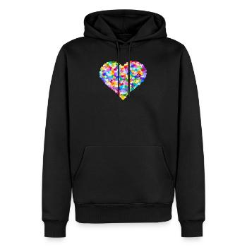 Rainbow Heart of hearts - Men’s Premium Organic Hoodie - black - Front - Nico (187cm)