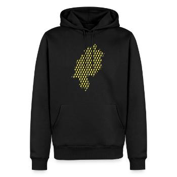 Apfelwein Hessen Bembel Karte Geripptes Geschenk - Männer Premium Bio Hoodie - Schwarz - Vorne - Nico (187cm)