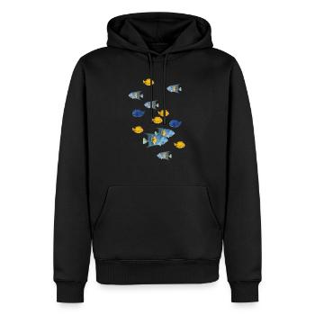 Fischschwarm - Männer Premium Bio Hoodie - Schwarz - Vorne - Nico (187cm)