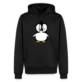 Pinguin - Männer Premium Bio Hoodie - Schwarz - Vorne - Nico (187cm)