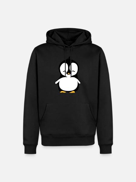 Pingouin - Sweat à capuche Premium bio Homme - noir
