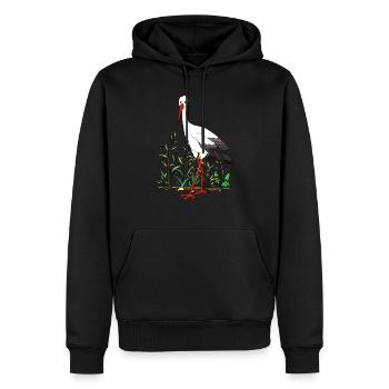 cigogne - Sweat à capuche Premium bio Homme - noir - Devant - Nico (187cm)