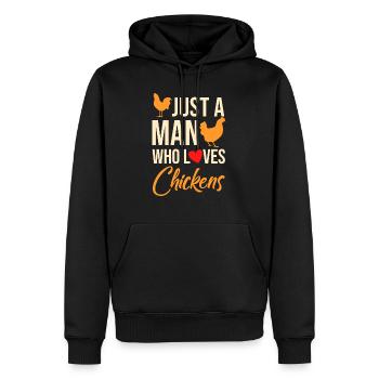Chicken Owner Poultry Farmer Gag - Männer Premium Bio Hoodie - Schwarz - Vorne - Nico (187cm)