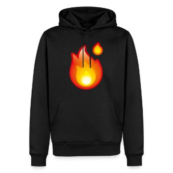Smiley Fire - Men’s Premium Organic Hoodie - black - Front - Nico (187cm)