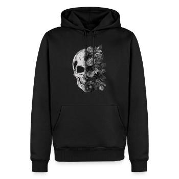 skull_flower - Men’s Premium Organic Hoodie - black - Front - Nico (187cm)
