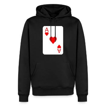 Costume de carte à jouer de poker - Sweat à capuche Premium bio Homme - noir - Devant - Nico (187cm)