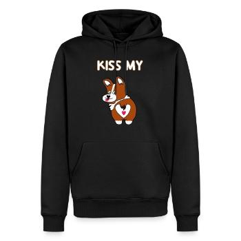 Embrasse mon chien Corgi Hund - Sweat à capuche Premium bio Homme - noir - Devant - Nico (187cm)