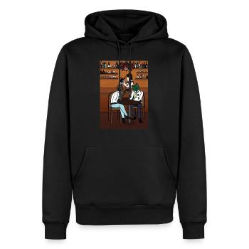 catman et fishman dans le bar des pingouins - Sweat à capuche Premium bio Homme - noir - Devant - Nico (187cm)