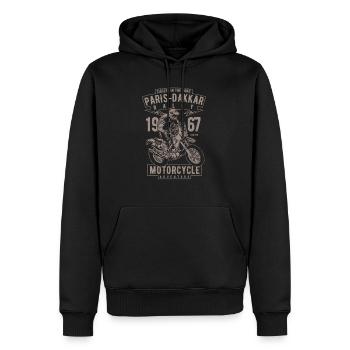Paris Dakkar Rally Motorcycle - Men’s Premium Organic Hoodie - black - Front - Nico (187cm)