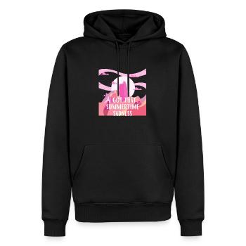 J'ai cette tristesse estivale - Sweat à capuche Premium bio Homme - noir - Devant - Nico (187cm)