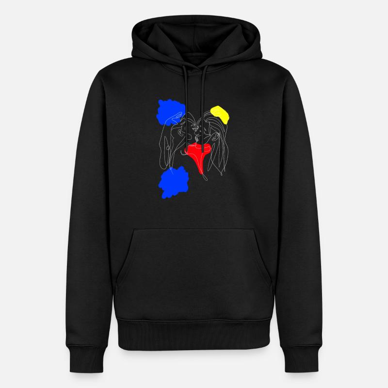 Mädchen lieben - Männer Premium Bio Hoodie - Schwarz