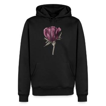 Rose flower - Men’s Premium Organic Hoodie - black - Front - Nico (187cm)