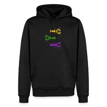 Mardi Gras Crawfish Jester hat Bead Tee New - Men’s Premium Organic Hoodie - black - Front - Nico (187cm)