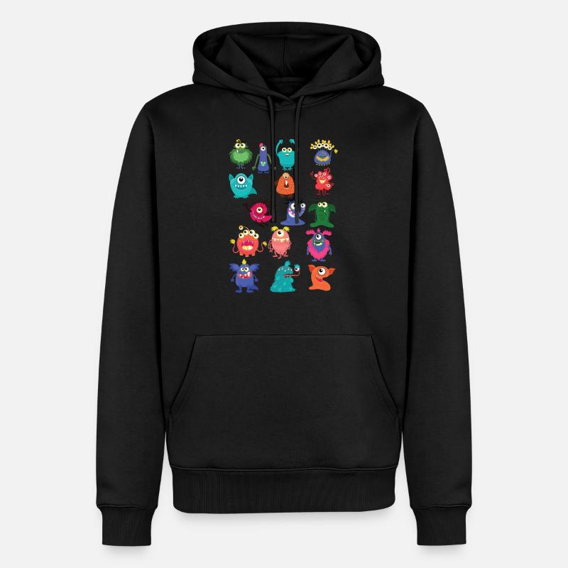 Süß Monster - Männer Premium Bio Hoodie - Schwarz