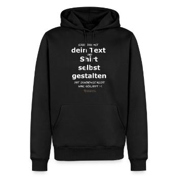 Lustiger Spruch Shirt selbst gestalten - Männer Premium Bio Hoodie - Schwarz - Vorne - Nico (187cm)