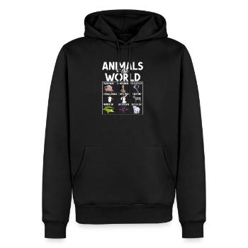 Tiere der Welt lustige Tiere - Männer Premium Bio Hoodie - Schwarz - Vorne - Nico (187cm)
