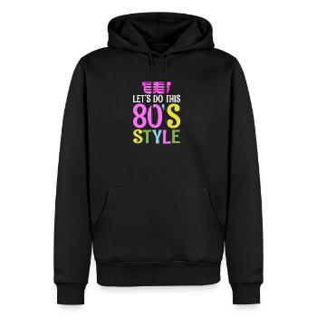 80er-Jahre Stil | 80er Retro Party Wear Kostüm - Männer Premium Bio Hoodie - Schwarz - Vorne - Nico (187cm)