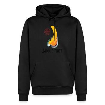 moulefrite - Sweat à capuche Premium bio Homme - noir - Devant - Nico (187cm)