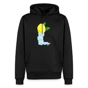 Zitrone Eiswürfel - Männer Premium Bio Hoodie - Schwarz - Vorne - Nico (187cm)