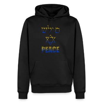 Peace and shalom for Ukraine - Männer Premium Bio Hoodie - Schwarz - Vorne - Nico (187cm)