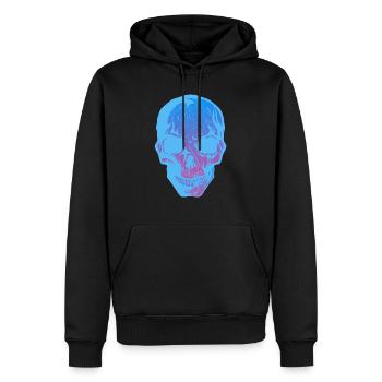 crane tete de mort halloween - Sweat à capuche Premium bio Homme - noir - Devant - Nico (187cm)