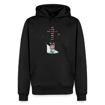 Rencontres extraterrestres - Sweat à capuche Premium bio Homme - noir - Devant - Nico (187cm)